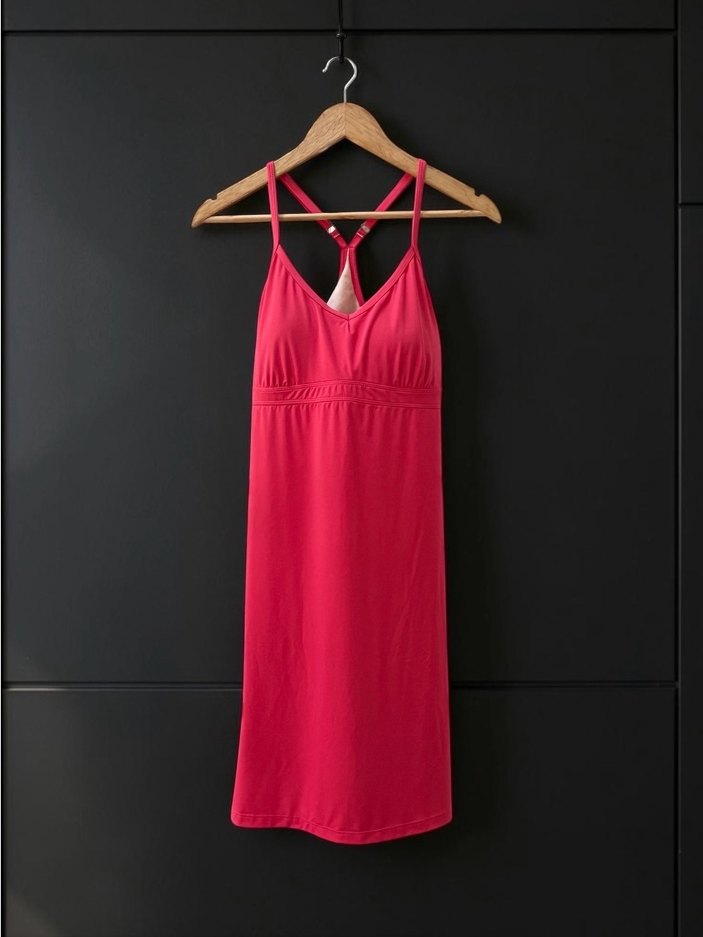 Athleta Coral Pink Swim Dress with Racerback and Shelf Bra! Large!